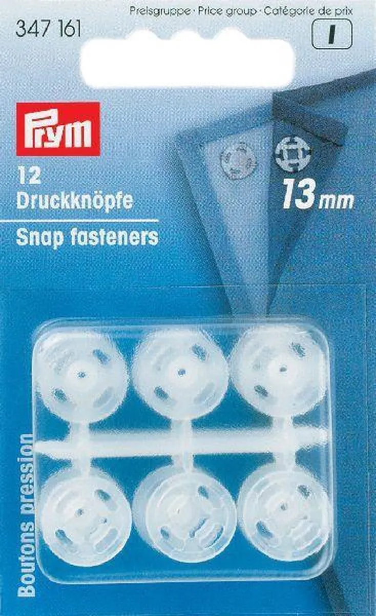 Prym Drukknopen Kunststof Rond 13mm - 12 Stuks Transparant