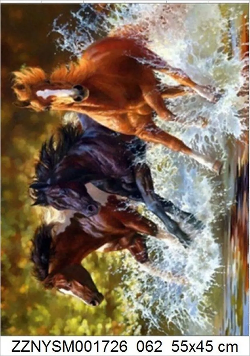 VDTOYS Diamond Painting VDTA062 Wild Horses 1 - Groot formaat 45x55cm