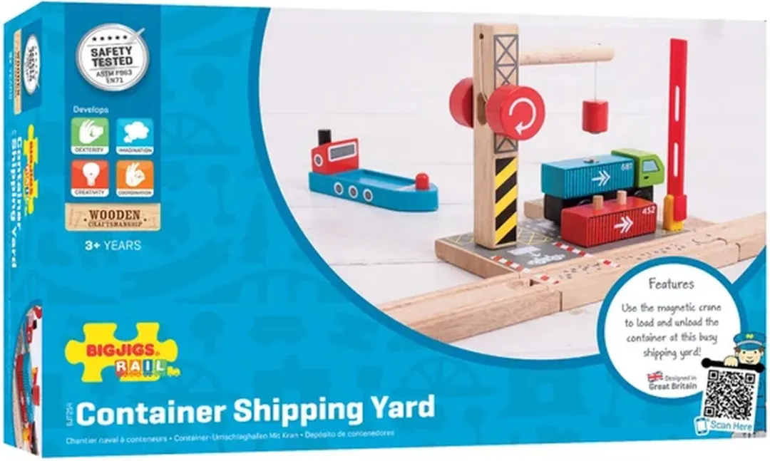 BIGJIGS Houten Container Scheepswerf BJT254 - Rood