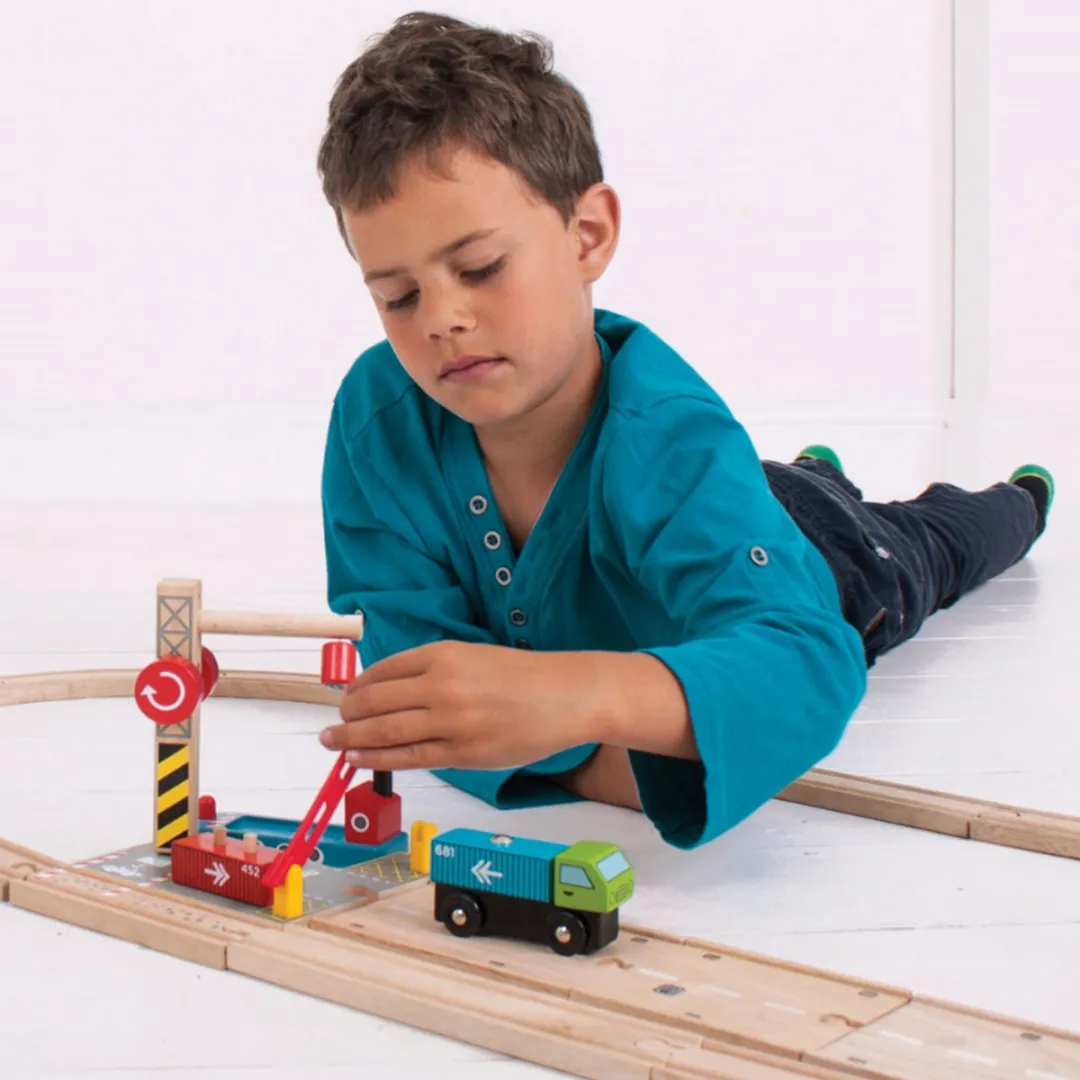 BIGJIGS Houten Container Scheepswerf BJT254 - Rood