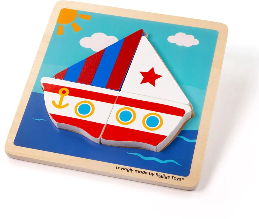 BIGJIGS Houten Boot Puzzel