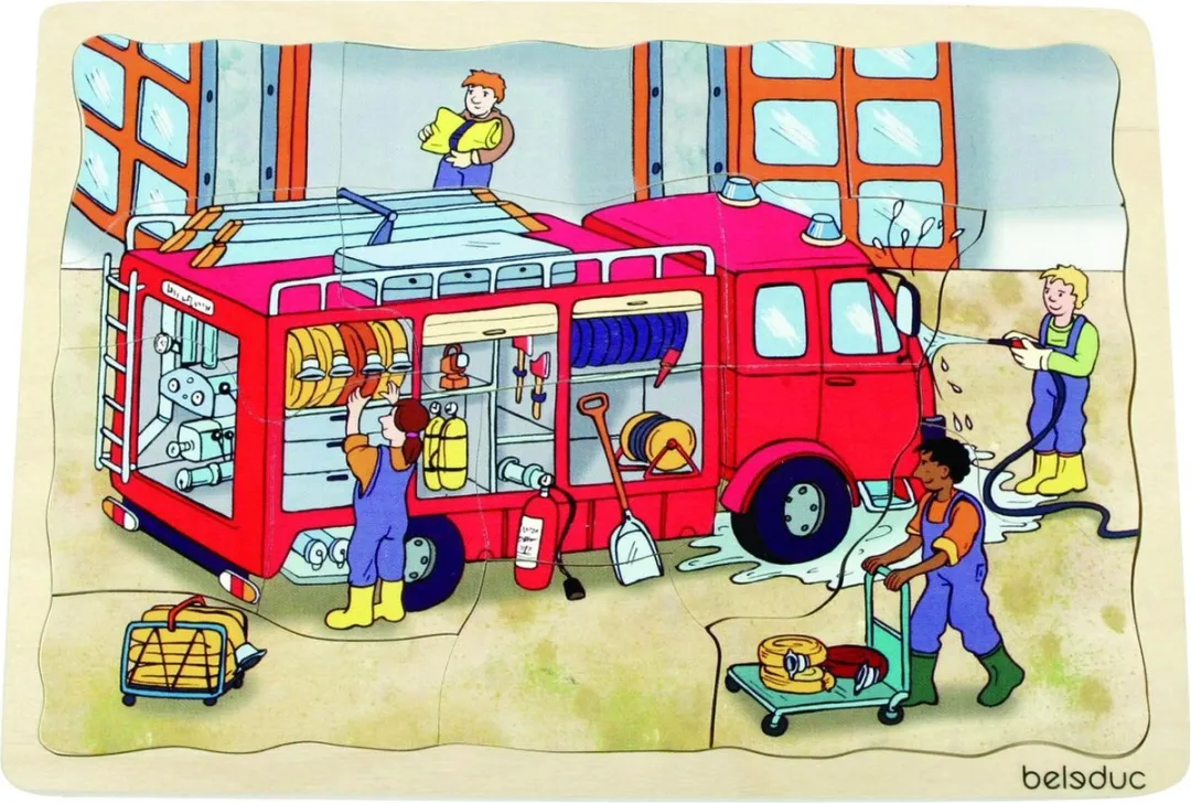 Beleduc Houten Puzzel Brandweer 75 Stuks