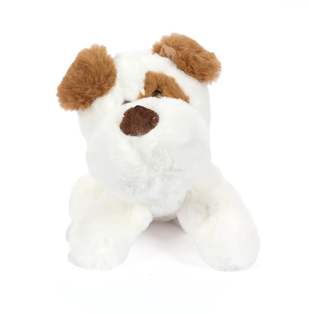PIA Pluche Hond Knuffel - 20cm - Wit/Bruin