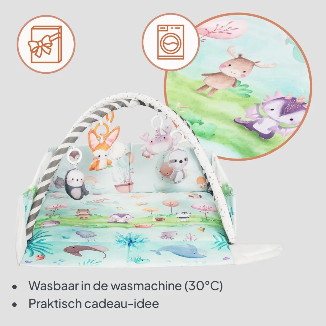 Lionelo Anika Natural Bamboe Babygym & Speelmat - Multicolor