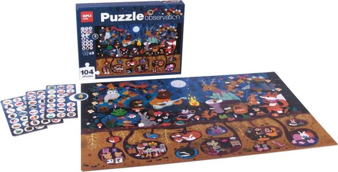 Apli Kids Zoek en Vind Puzzel Bos 104 Stuks
