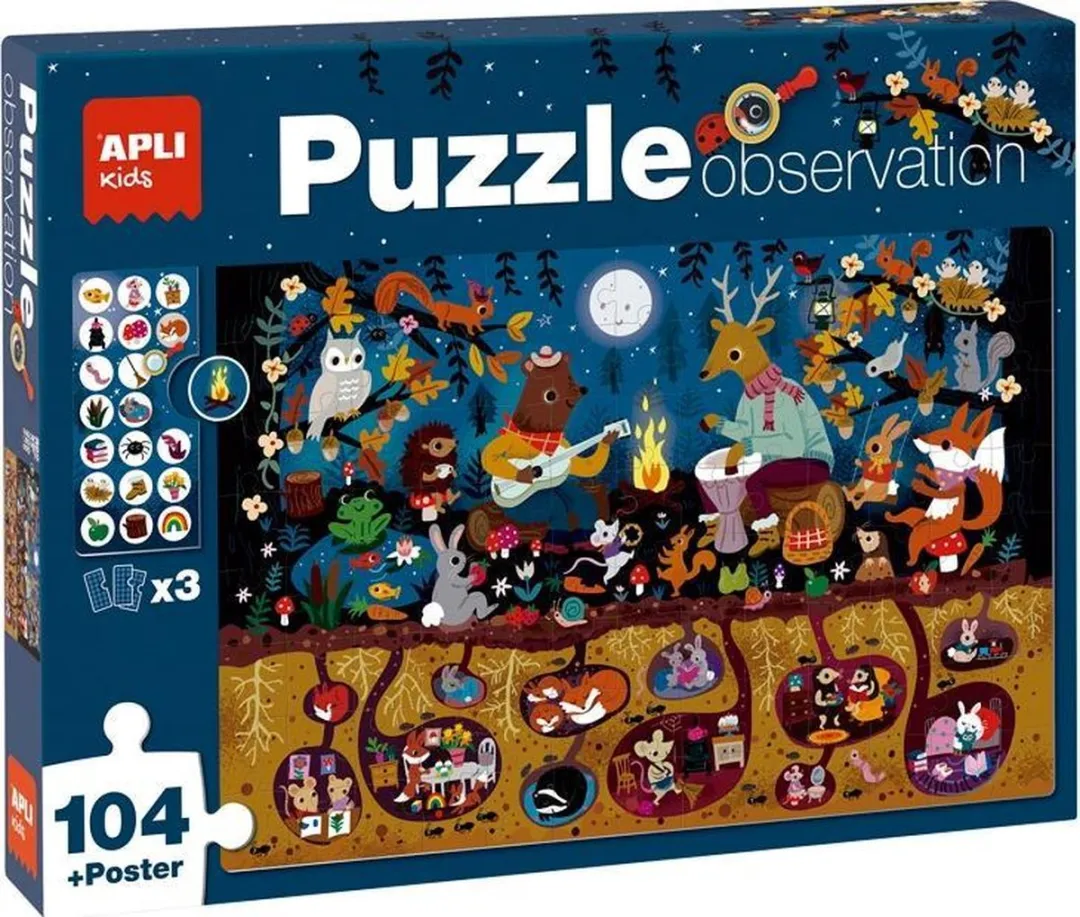 Apli Kids Zoek en Vind Puzzel Bos 104 Stuks