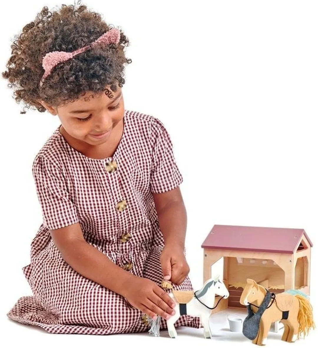 Tender Leaf Toys Huisdierenset Stal met 2 Pony's - Multi