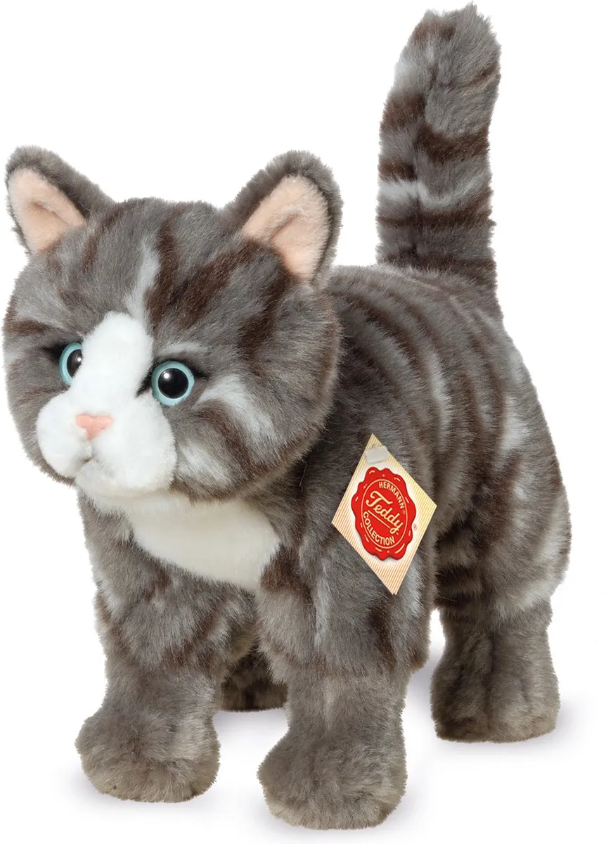 Teddy Hermann Knuffeldier Kat Grijs