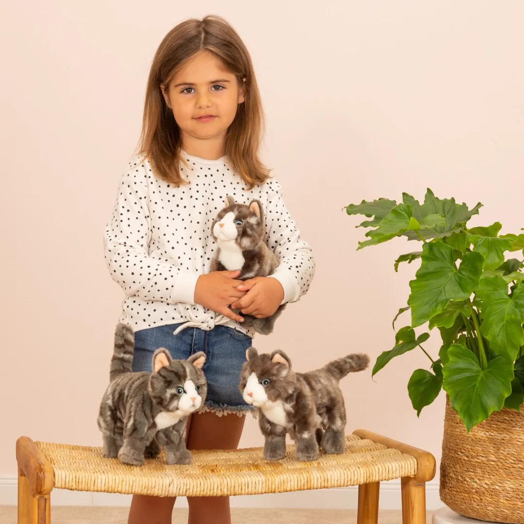 Teddy Hermann Knuffeldier Kat Grijs - 20 cm