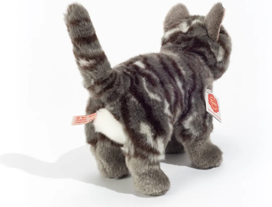 Teddy Hermann Knuffeldier Kat Grijs - 20 cm