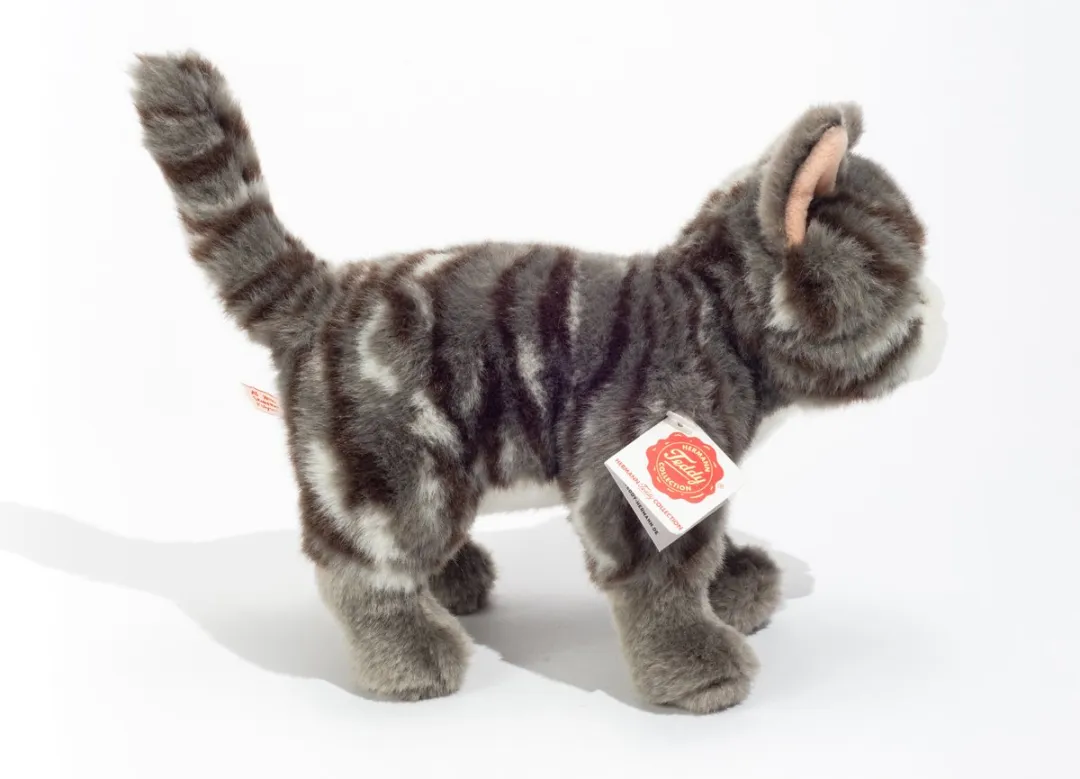 Teddy Hermann Knuffeldier Kat Grijs - 20 cm