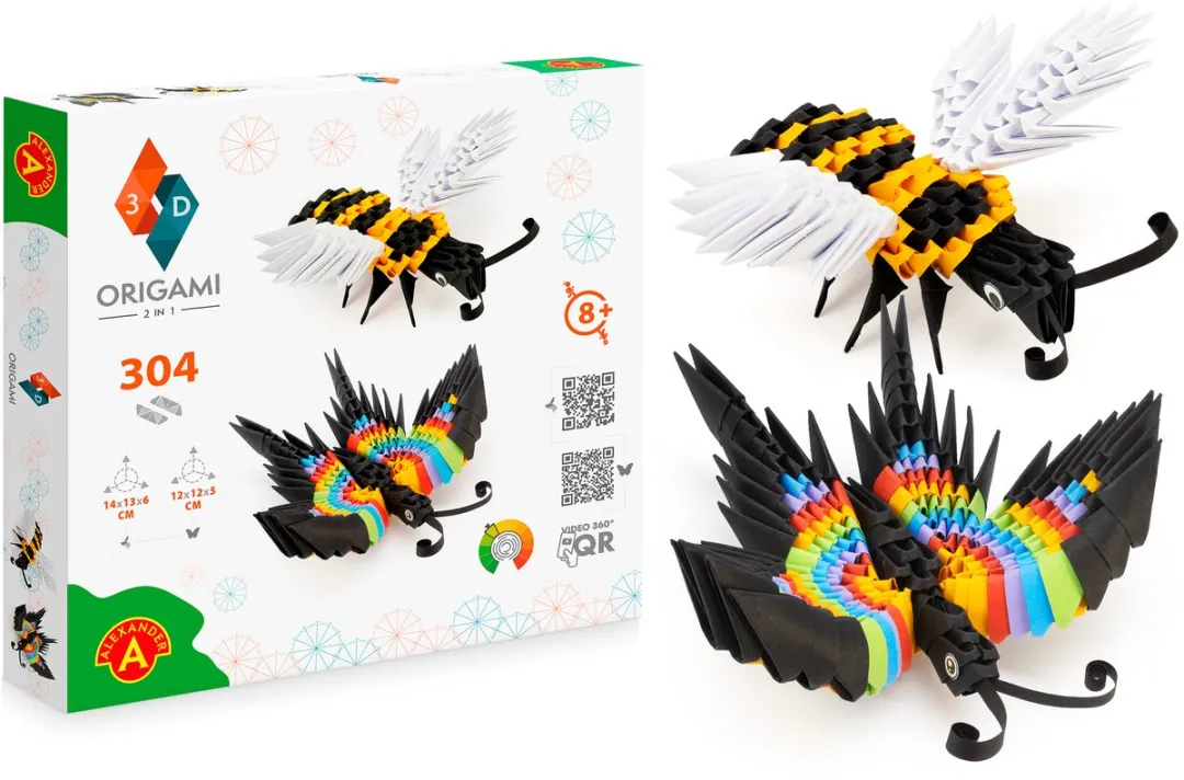 Alexander Toys Origami 3D Bij & Vlinder 304dlg