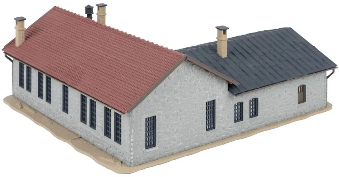 Faller 222106 N Tweepermanente Locomotiefloods met Werkplaats