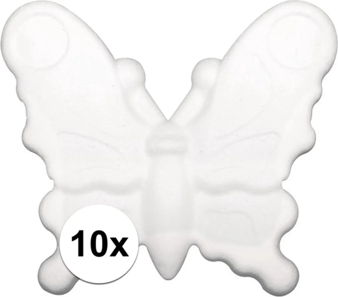Rayher Hobby Piepschuim Vlinders 10 Stuks - 12,5 cm - Wit