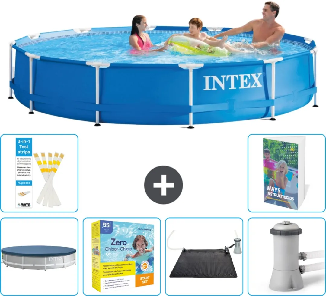 Intex 28210NP-Blauw Rond Frame Zwembad 366x76cm - Blauw