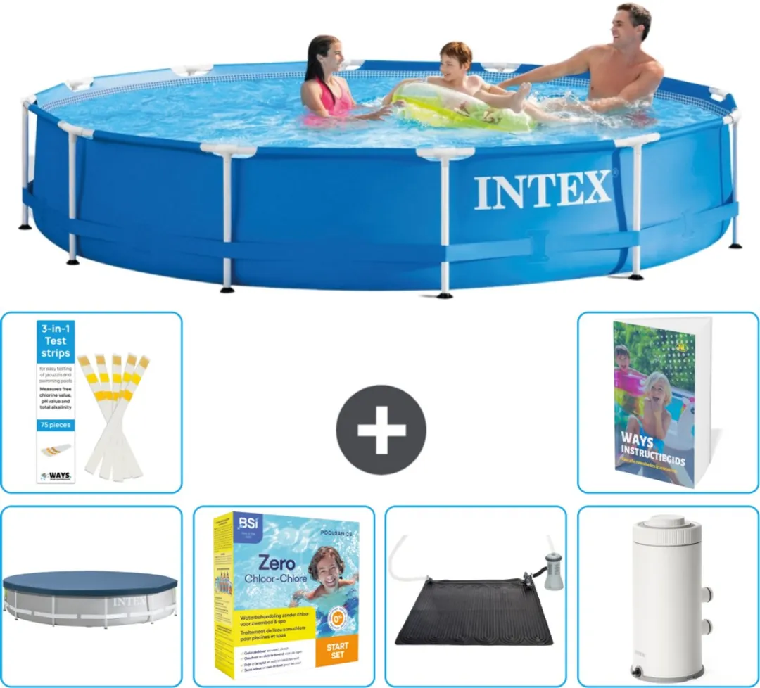 Intex 28210NP-Blauw Rond Frame Zwembad 366x76cm