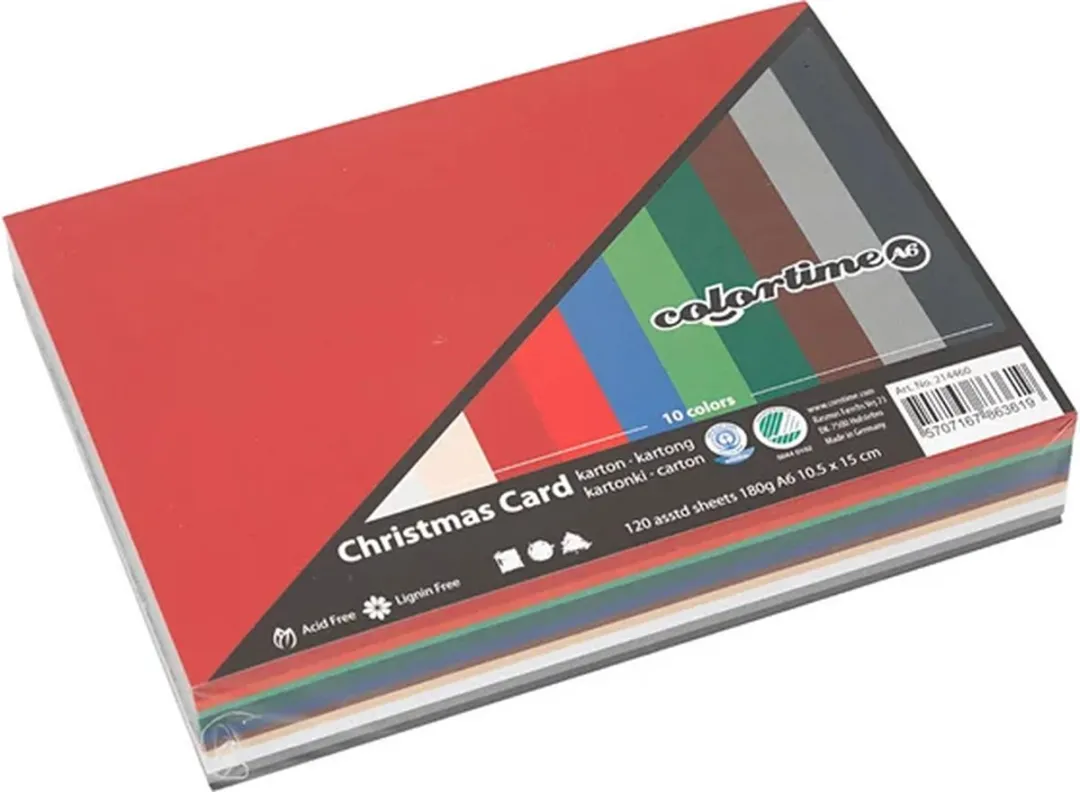 Colortime Kerst Karton Multicolor - 120 Stuks