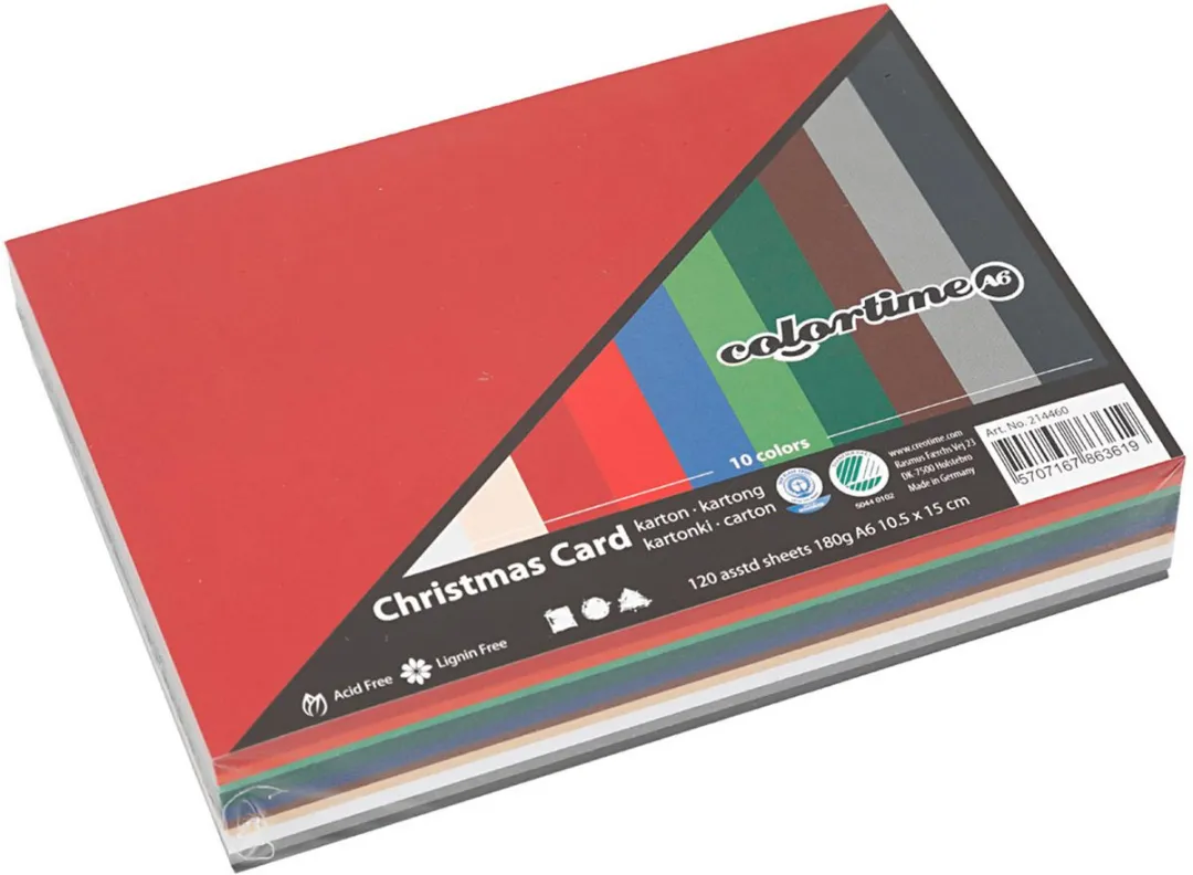 Colortime Kerst Karton Multicolor - 120 Stuks
