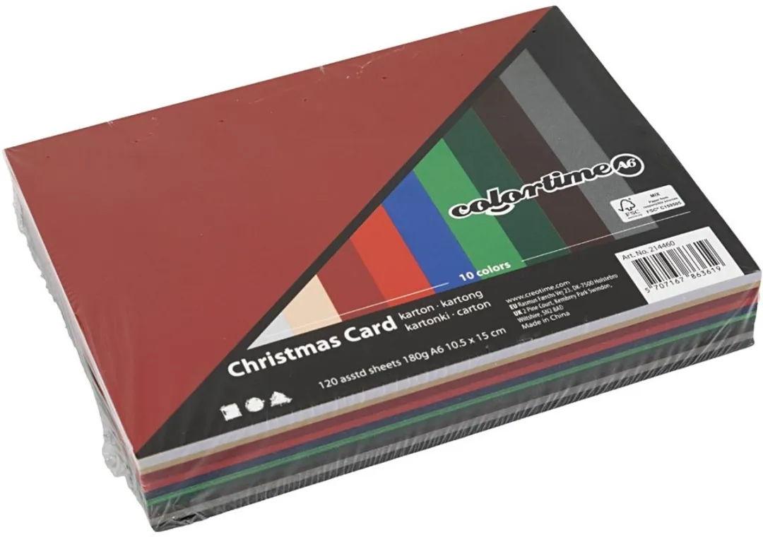 Colortime Kerst Karton Multicolor - 120 Stuks