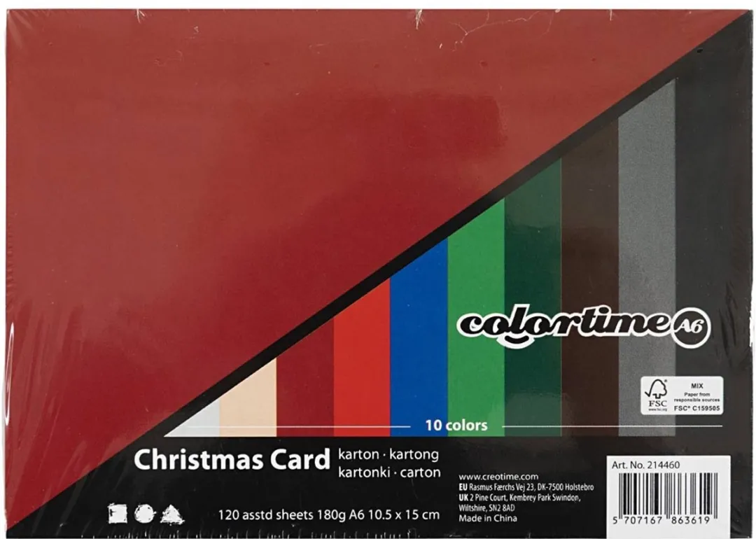 Colortime Kerst Karton Multicolor - 120 Stuks