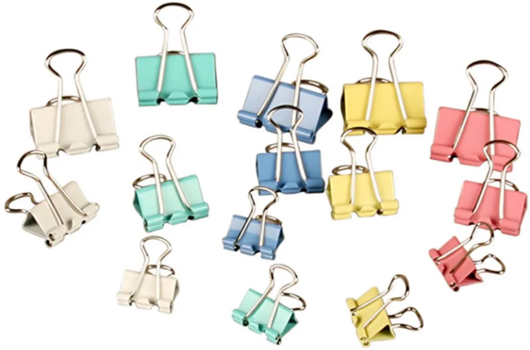 Creativ Company Foldback Clips 15-25mm - Pastel Mix - 30 Stuks
