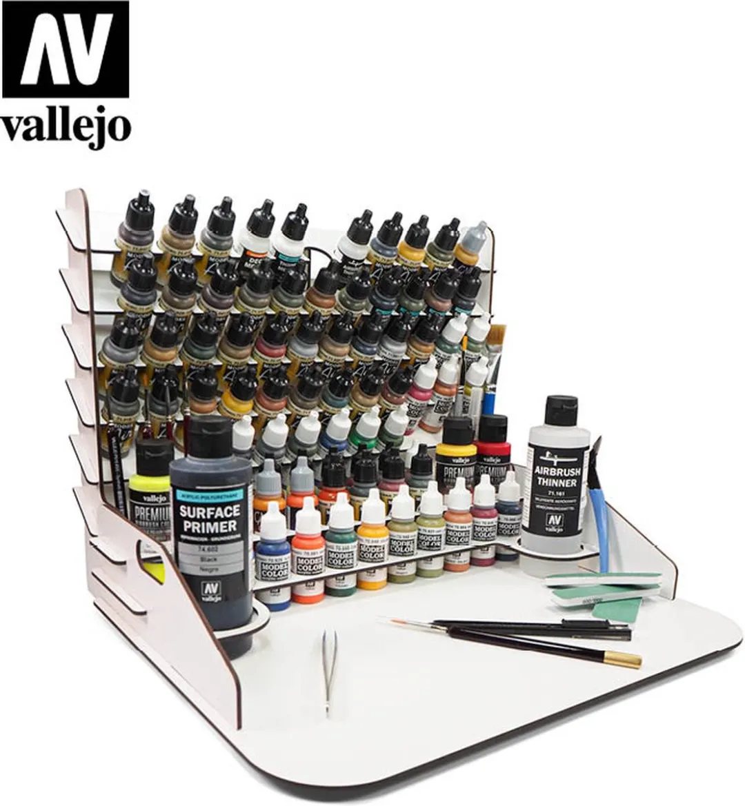 Vallejo Modelbouwdecoratie 26012 Paint Display + Werkstation - Verticaal - 40x30cm