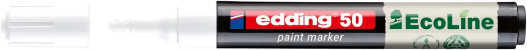 edding 50 EcoLine Verfstift Wit 10 Stuks - 2-3mm Ronde Punt