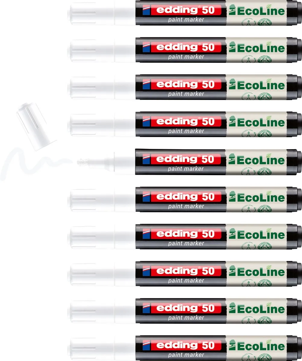edding 50 EcoLine Verfstift Wit 10 Stuks