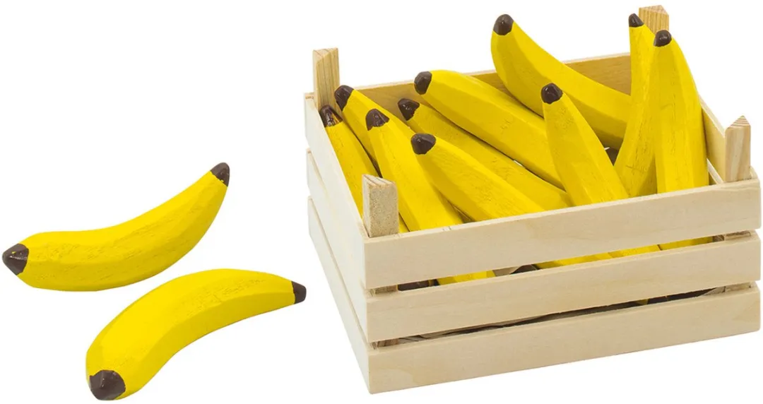 Goki Bananen in Fruithouten Kist - 1 Stuk - Geel