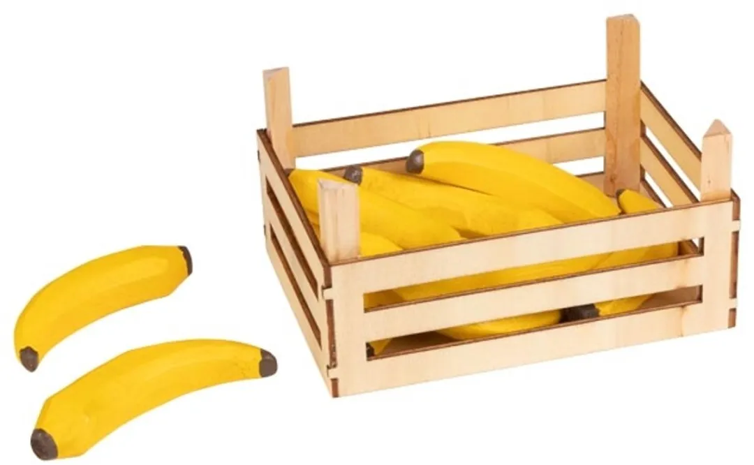 Goki Bananen in Fruithouten Kist - 1 Stuk - Geel