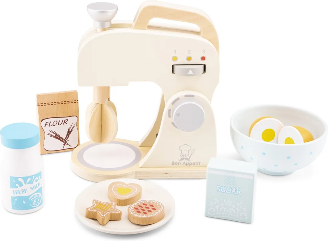 New Classic Toys Houten Mixer Speelset - 11-delig Wit