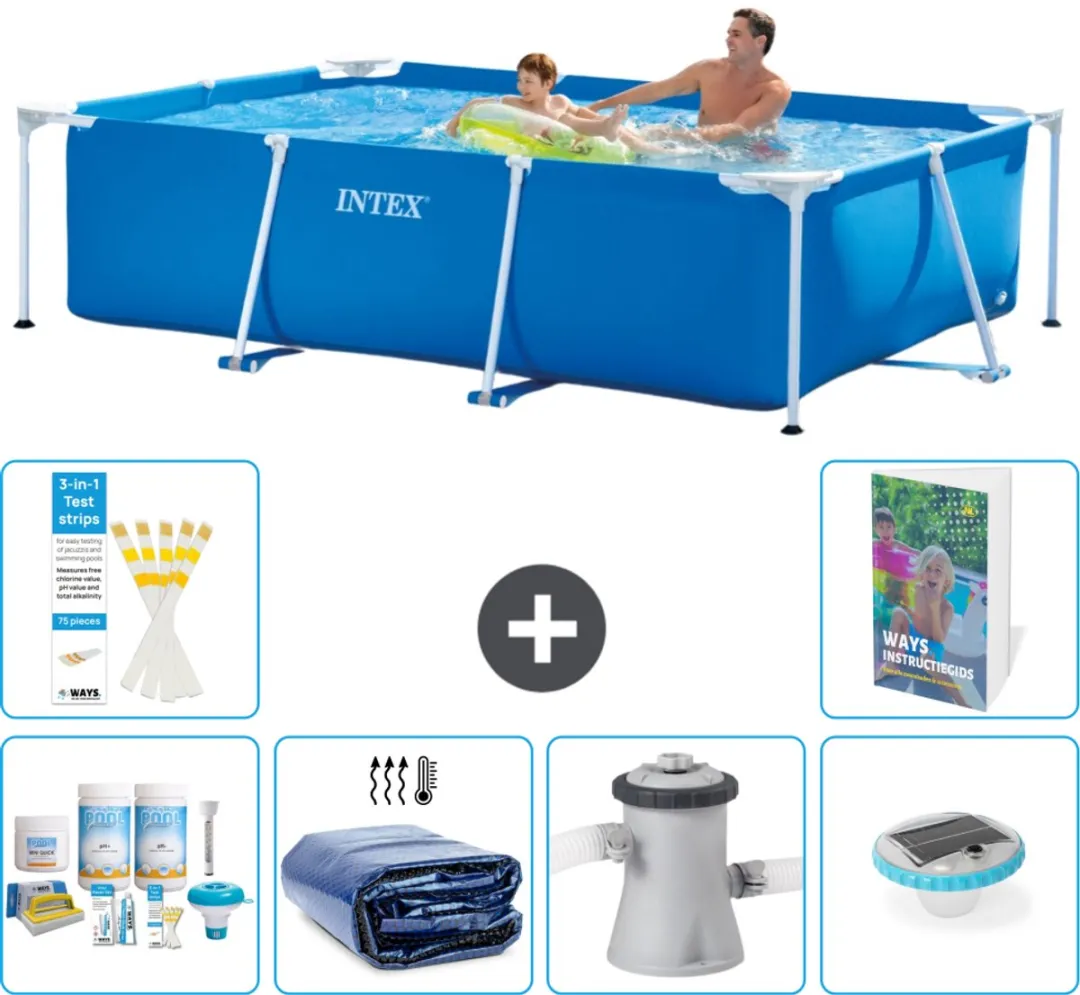 Intex 28271NP-Blauw Rechthoekig Frame Zwembad 260x160x65cm - Blauw - afbeelding 2 van 6