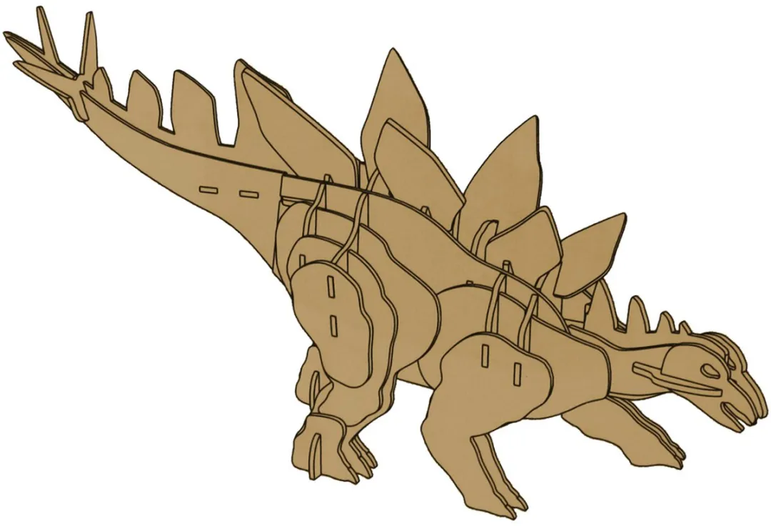 Lean Toys Houten 3D Puzzel Stegosaurus - 41 Delen