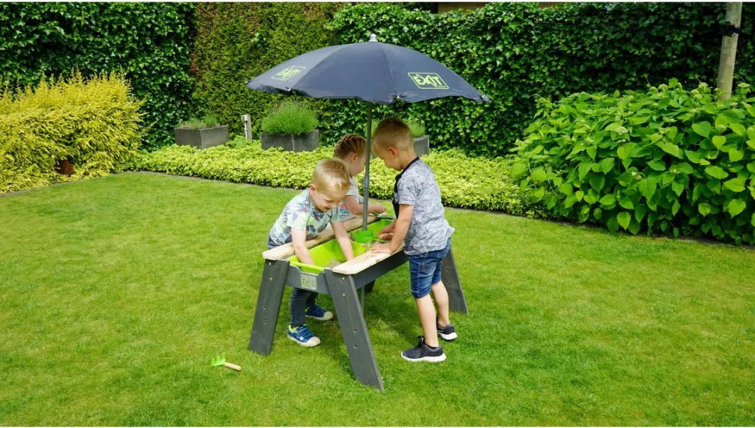 EXIT Aksent Zand- en Watertafel met Parasol - Grijs