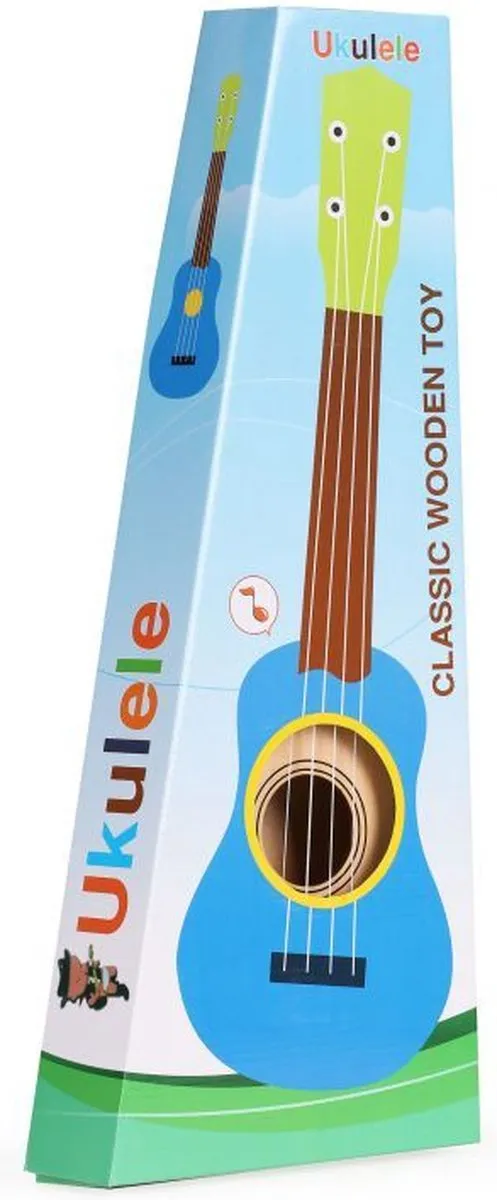 Ecotoys Houten Kinder Ukelele/Gitaar 12 Frets - Beige