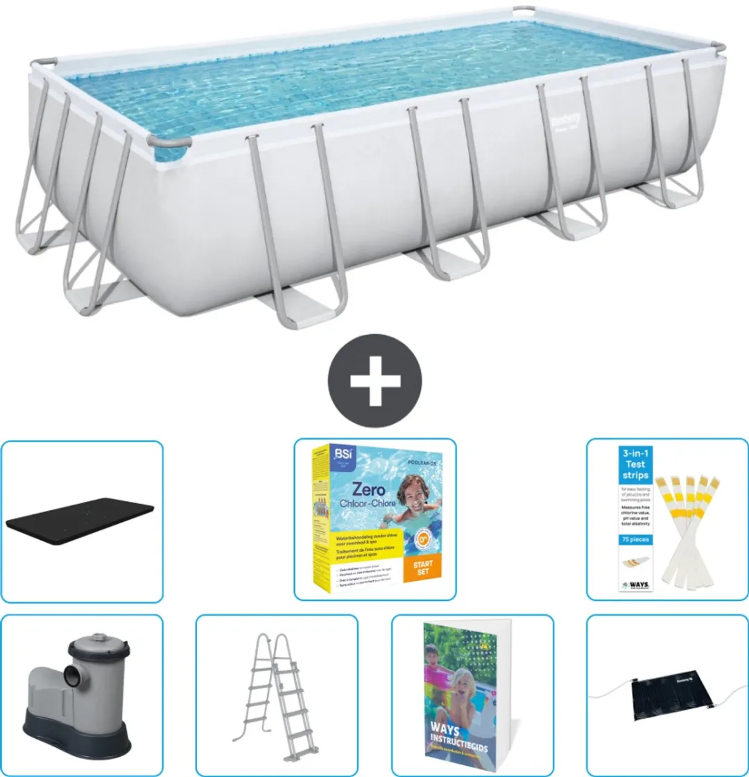 Bestway Power Steel Zwembad 549x274x122cm - Grijs - 14.812L