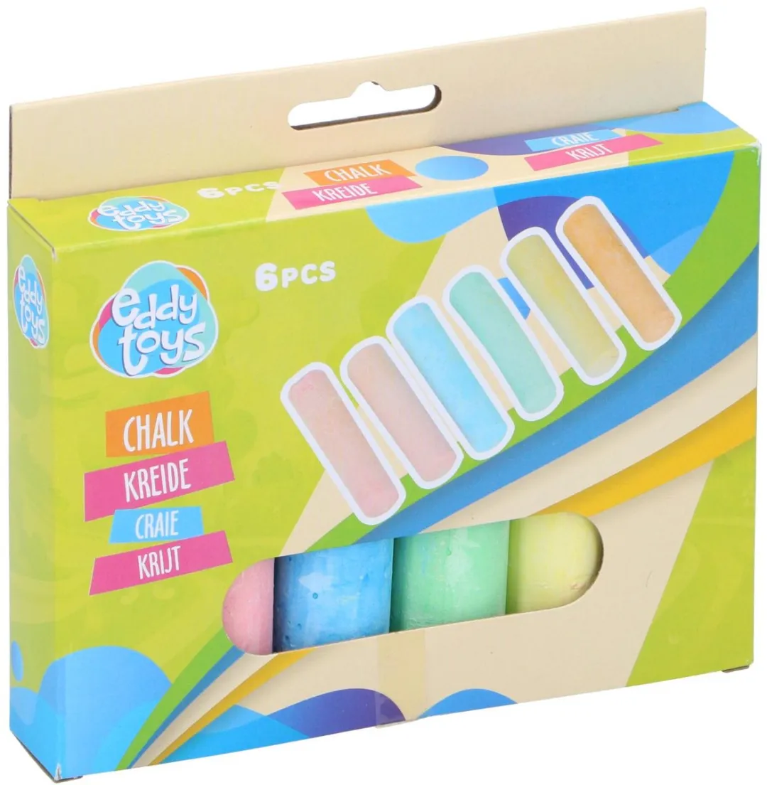 Eddy Toys Stoepkrijt 6 Stuks