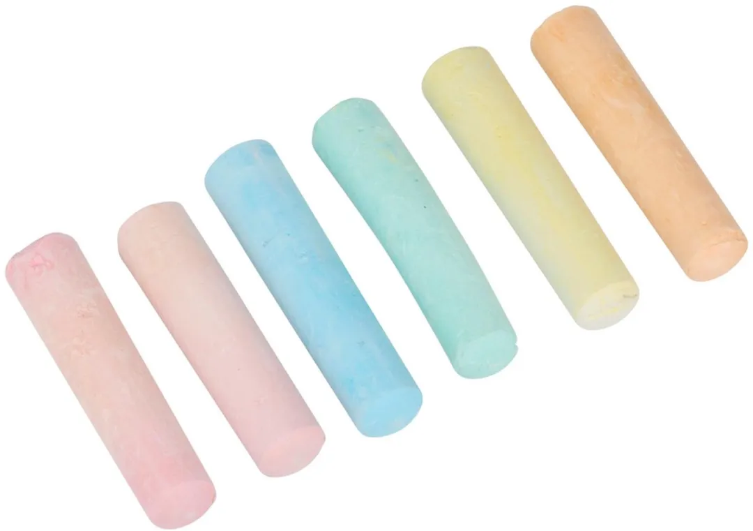 Eddy Toys Stoepkrijt 6 Stuks - 10,5x2,5x2,2cm - Pastelkleuren