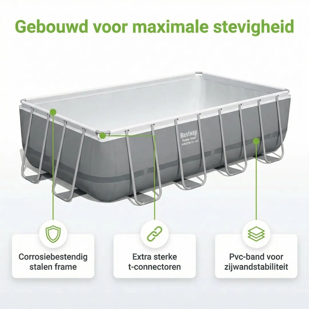 Bestway Power Steel Zwembad 549x274x122cm - 8-delig - Grijs