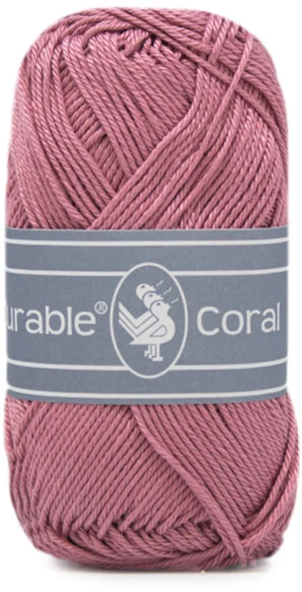 Durable Coral Garen - 100% Gekamd Katoen Old Rose