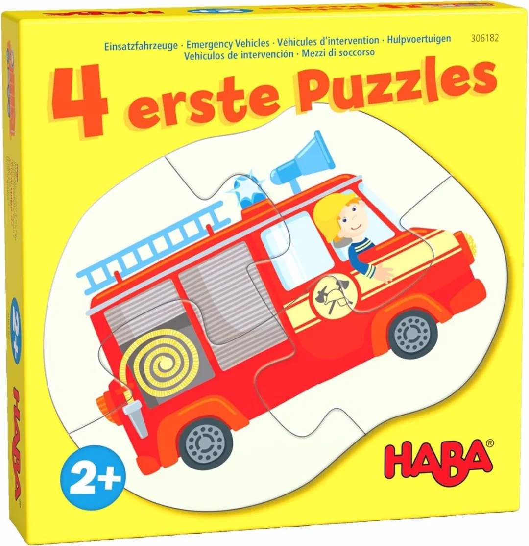 Haba Legpuzzel 12 Stuks Eerste Puzzels Hulpvoertuigen - Multicolor