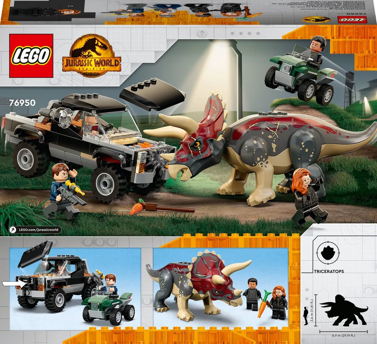 LEGO Jurassic World Triceratops Pick-up 76950 - 210 Stukken