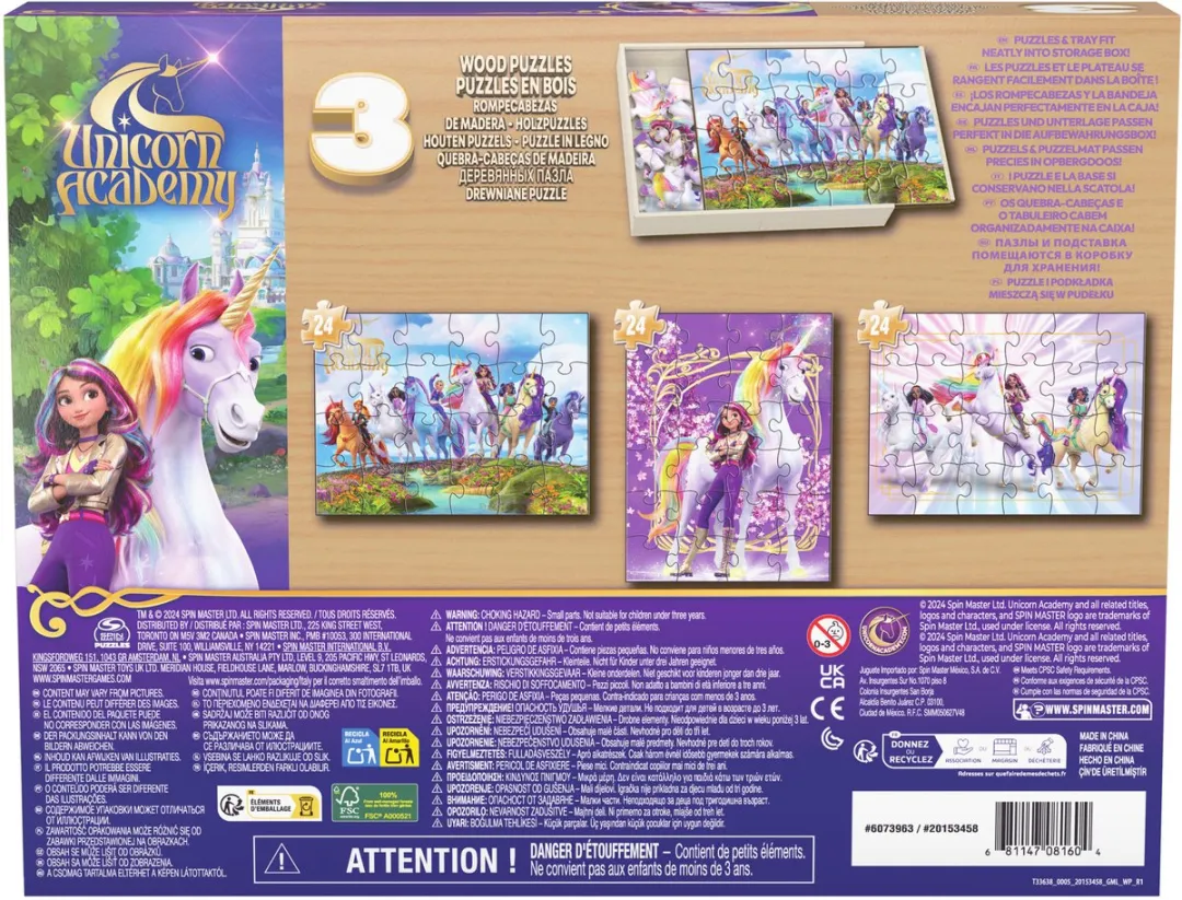 Spin Master Games Unicorn Academy Puzzel - 24 Stuks - 3 Stuks