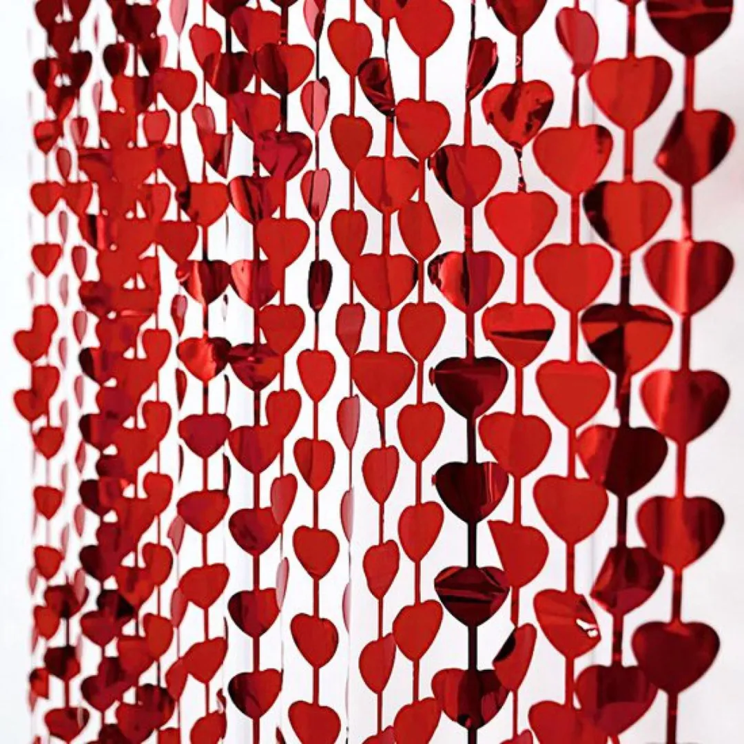 Valentijn decoratie - Hartjes gordijn