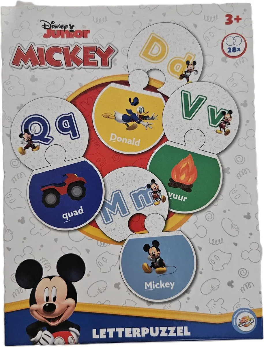 Toy Universe Disney Junior Mickey Letterpuzzel - 28 Kaartjes - Multi