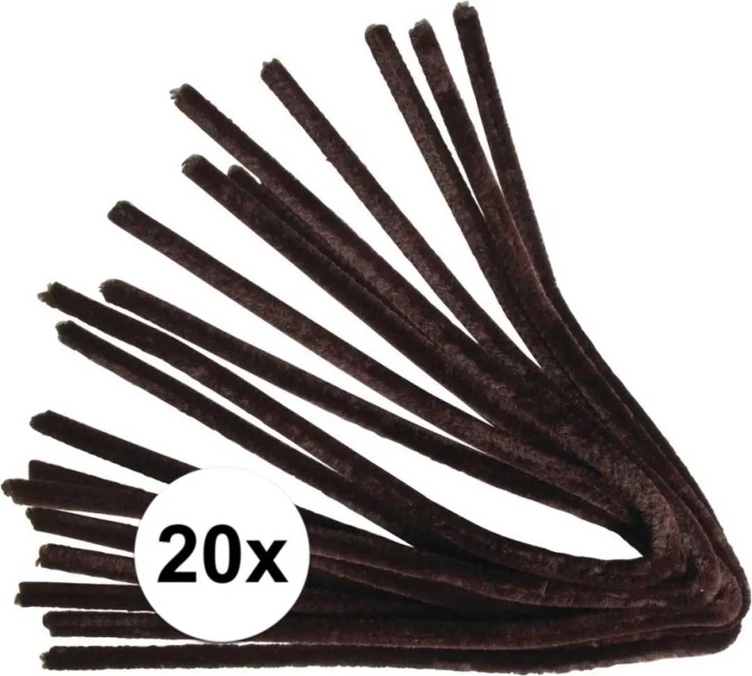 Rayher Chenilledraden Bruin 20 Stuks - 50cm