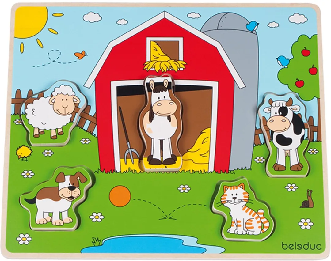 Beleduc Funny Friends Farm Vormenpuzzel