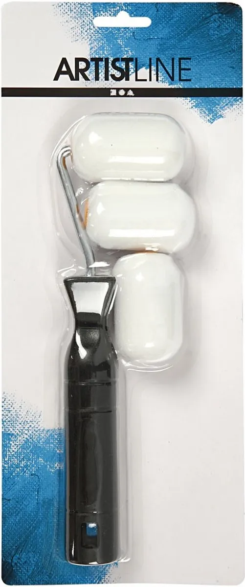 Creativ Company Creotime Verfroller 3-delig - 5cm Foam - Wit/Zwart