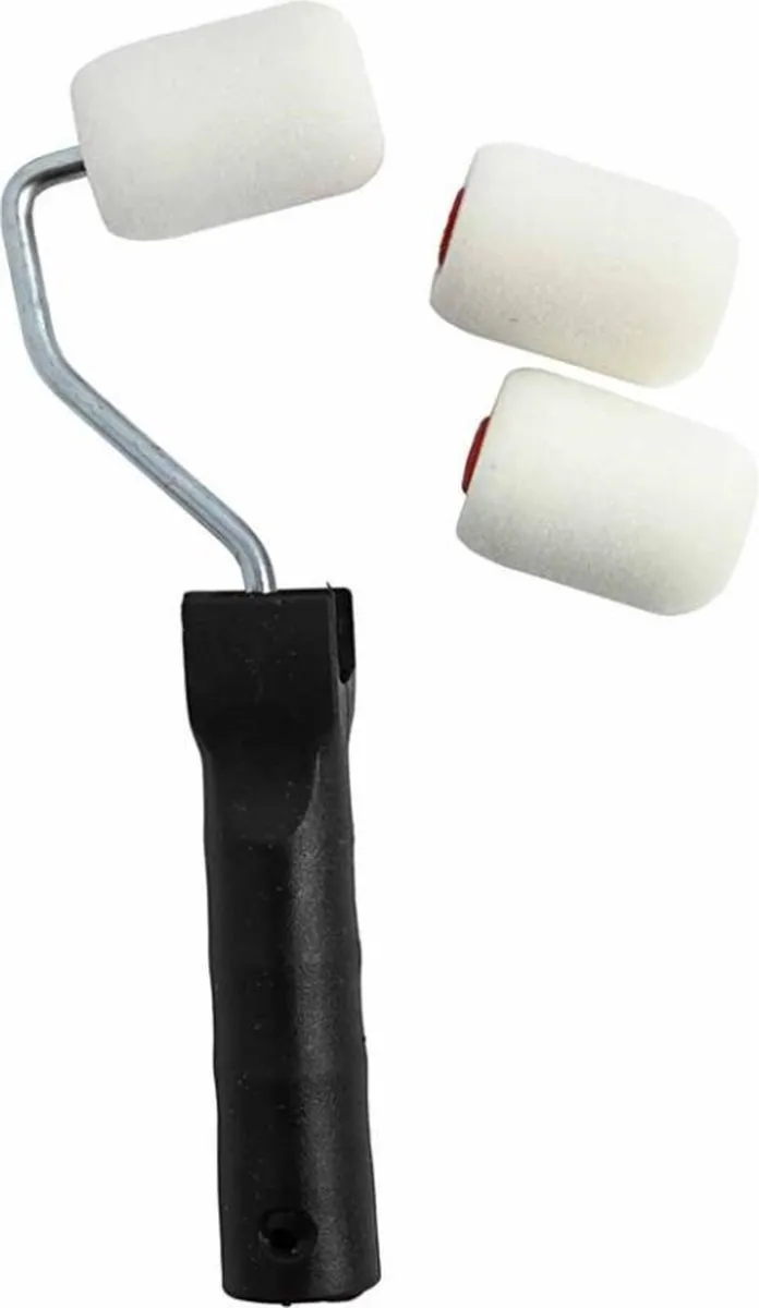Creativ Company Creotime Verfroller 3-delig - 5cm Foam - Wit/Zwart