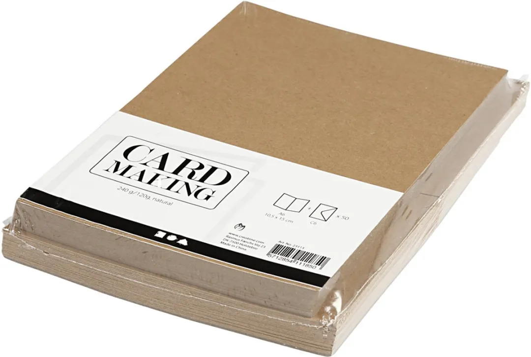 Creativ Company Kraft Kaarten & Enveloppen 10,5x15cm - 50 Sets